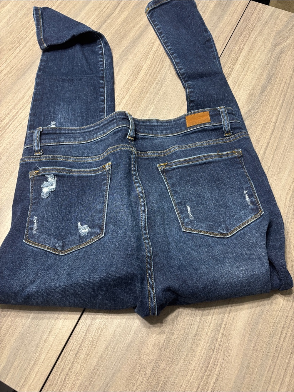 Judy Blue Dark Blue Distressed Women's Skinny Jeans - Picture 7 of 7
